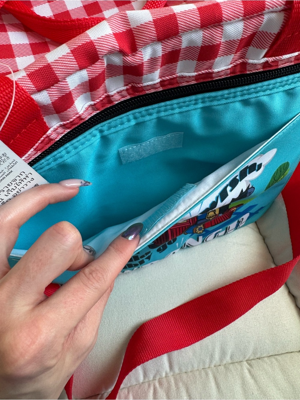 Disney Mickey & Minnie’s Runaway Railway Red Checkered Picnic Cooler & Blanket - Picture 4 of 11